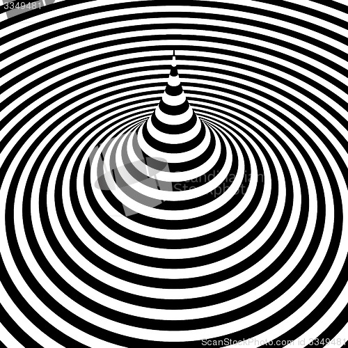 Image of Black and white abstract striped background. Optical Art. 