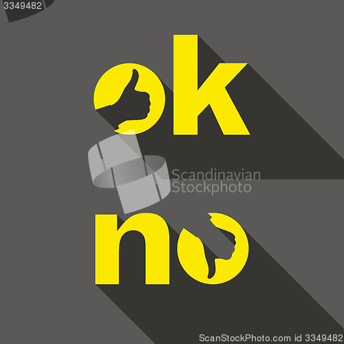 Image of Ok and No symbol signs. Thumb up and down icons. 