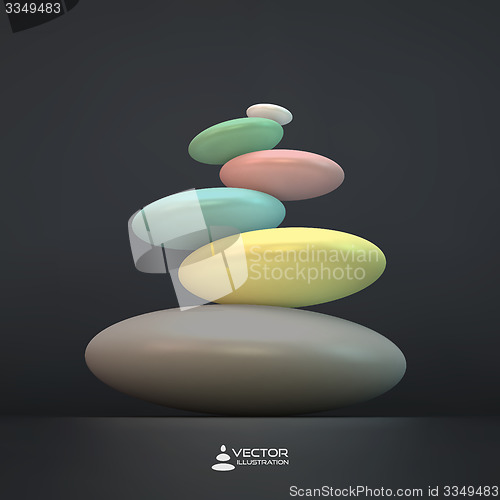 Image of Spa stones. Vector 3d illustration.