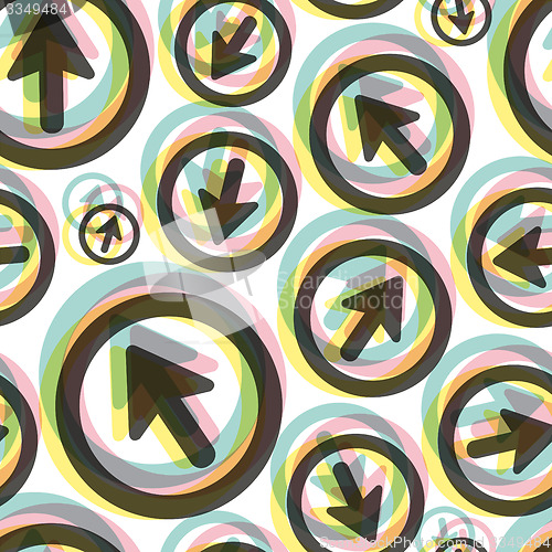 Image of Arrows. Seamless pattern. Vector illustration. 