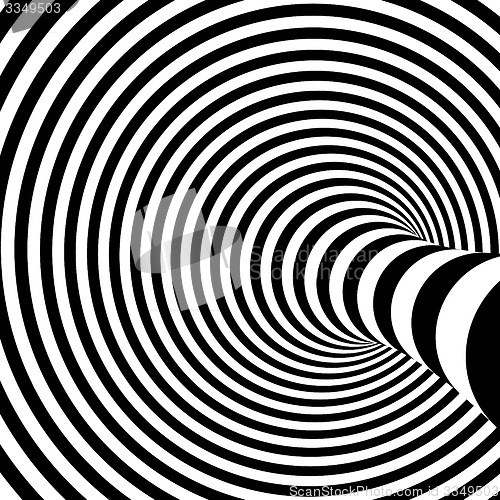 Image of Black and white abstract striped background. Optical Art. 