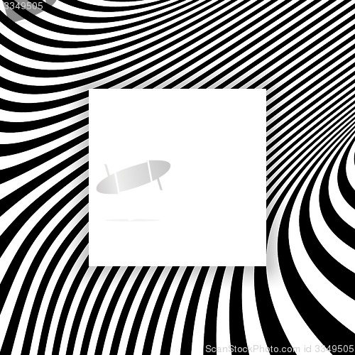 Image of Black and white abstract striped background. Optical Art. 