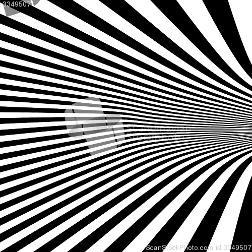 Image of Pattern with optical illusion. Black and white background. 