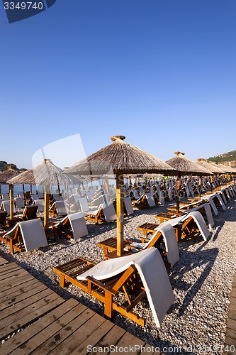 Image of umbrellas on a beach  