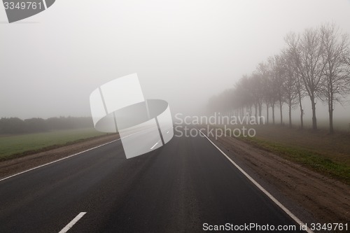 Image of the autumn road  