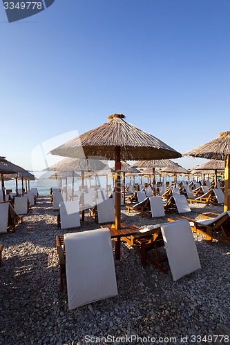 Image of umbrellas on a beach  