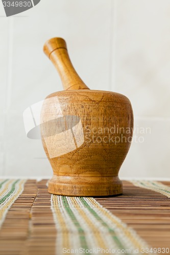 Image of wooden mortar  