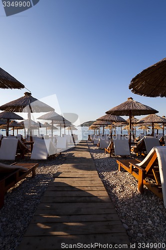Image of umbrellas on a beach  