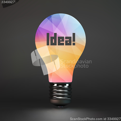 Image of Lightbulb idea symbol. 3d vector illustration. 