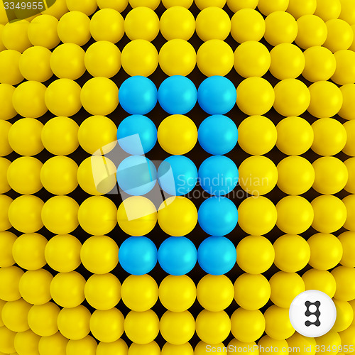 Image of Number nine. Abstract mathematics background. 