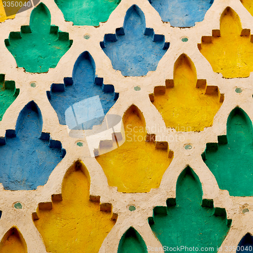 Image of line in morocco africa old tile and colorated floor ceramic abst