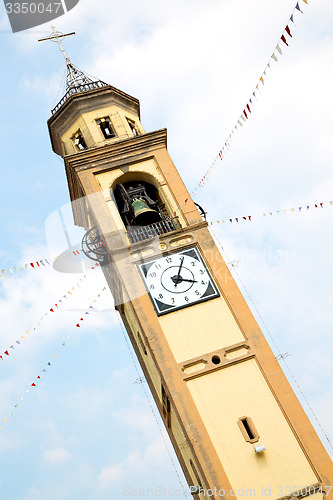 Image of ancien   tower in italy europe   and bell