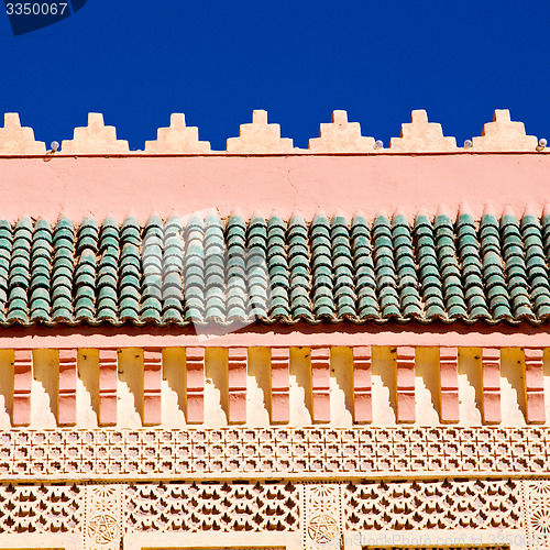 Image of line in morocco africa old tile and colorated floor ceramic abst