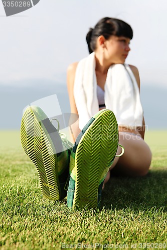 Image of green sole of shoes