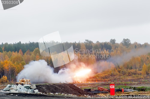 Image of Rocket launch by TOS-1A system