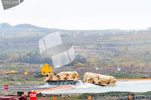 Image of Tracked carrier DT-30P1 after water obstacle. Russia