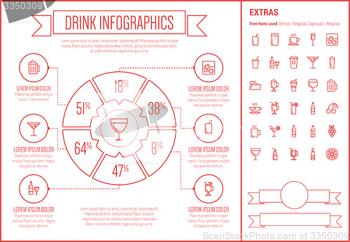 Image of Drink Line Design Infographic Template