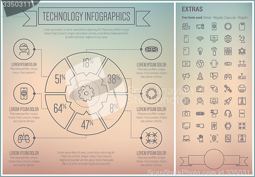 Image of Technology Line Design Infographic Template