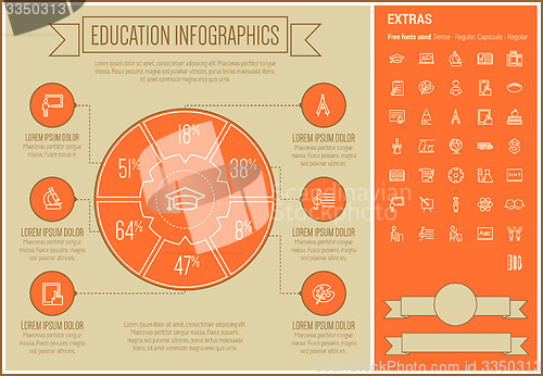 Image of Education Line Design Infographic Template