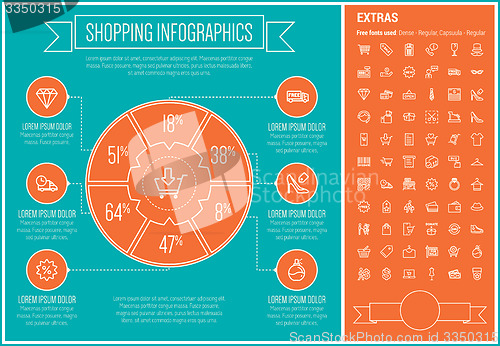 Image of Shopping Line Design Infographic Template