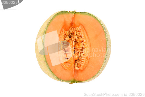 Image of Juicy canteloupe melon sliced open