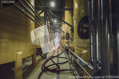 Image of Industrial interior with welded silos