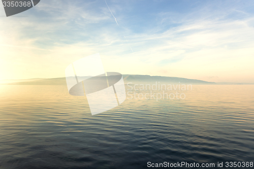 Image of Scenic view of a small island