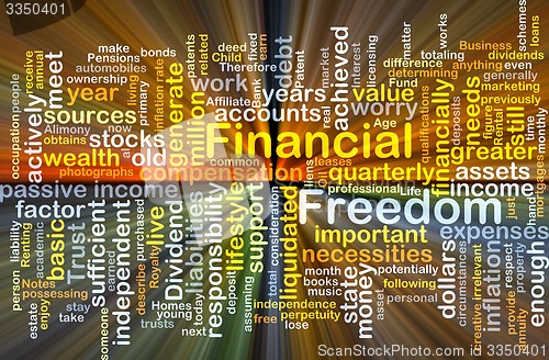 Image of Financial freedom background concept glowing