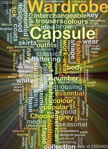 Image of Capsule wardrobe background concept glowing