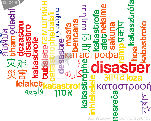 Image of Disaster multilanguage wordcloud background concept