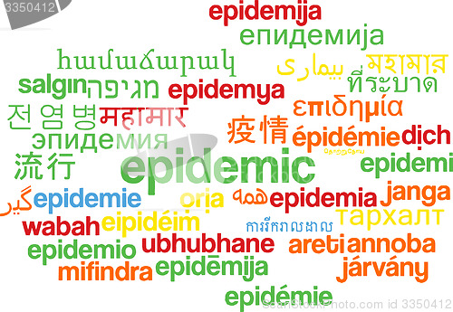Image of Epidemic multilanguage wordcloud background concept