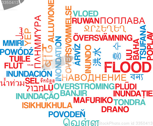 Image of Flood multilanguage wordcloud background concept