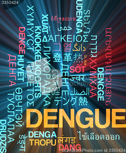 Image of Dengue multilanguage wordcloud background concept glowing