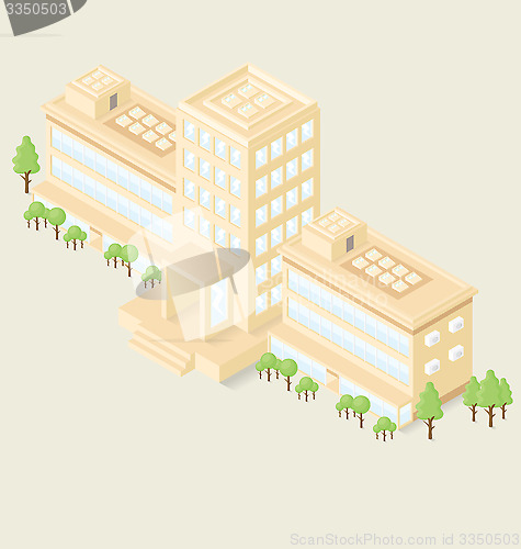 Image of Vector 3d Flat Isometric Office Building