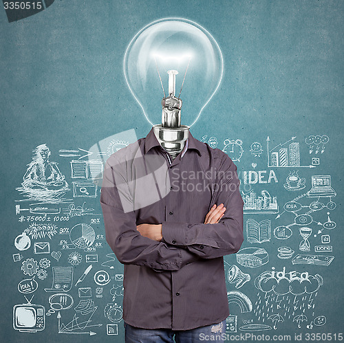 Image of Lamp Head Man With Folded Hands