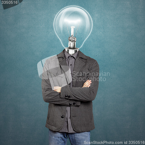 Image of Lamp Head Man With Folded Hands