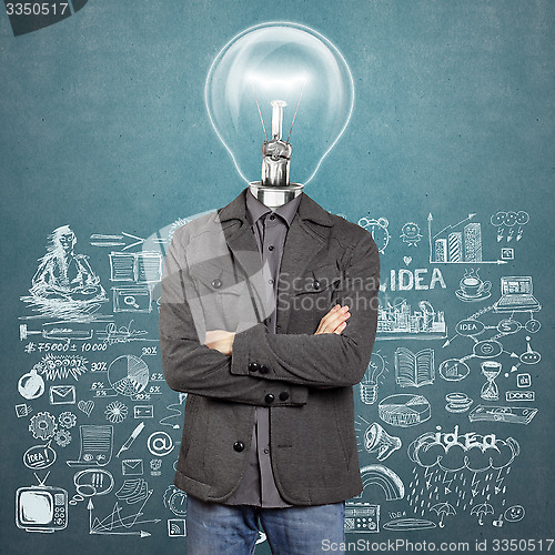 Image of Lamp Head Man With Folded Hands