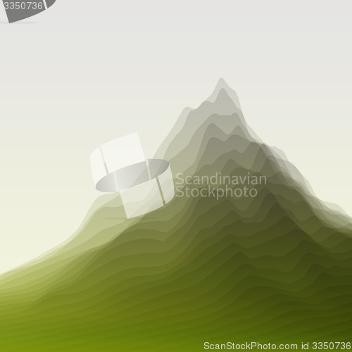 Image of Mountain Landscape. Vector Silhouettes Of Mountains Backgrounds.