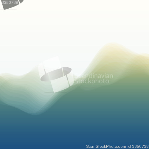 Image of Mountain Landscape. Vector Silhouettes Of Mountains Backgrounds.