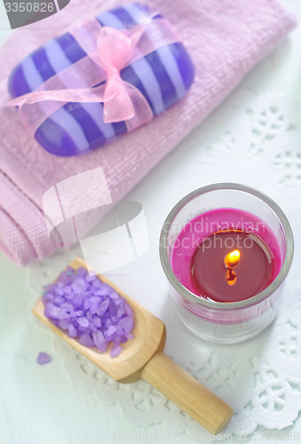 Image of sea salt, soap and candle