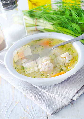 Image of fresh soup with meat balls