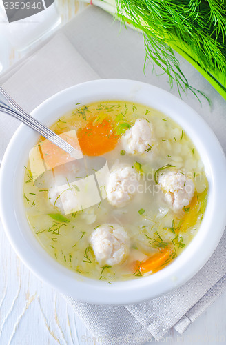 Image of fresh soup with meat balls