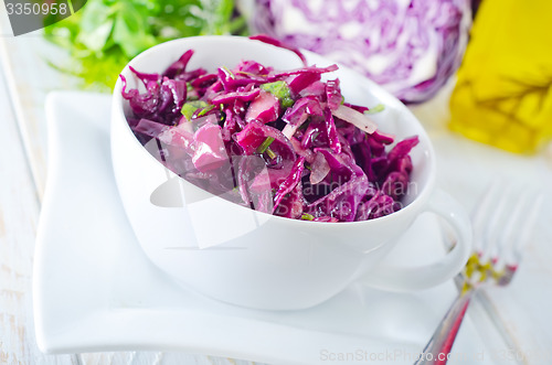 Image of salad with blue cabbage