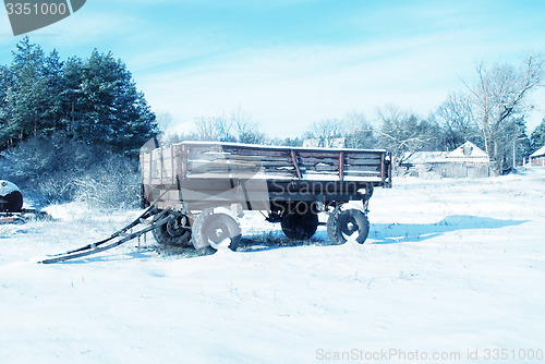 Image of cart in winter vilage