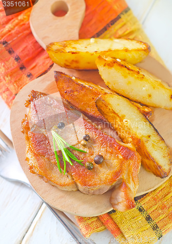 Image of fried meat with potato