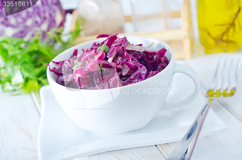 Image of salad with blue cabbage