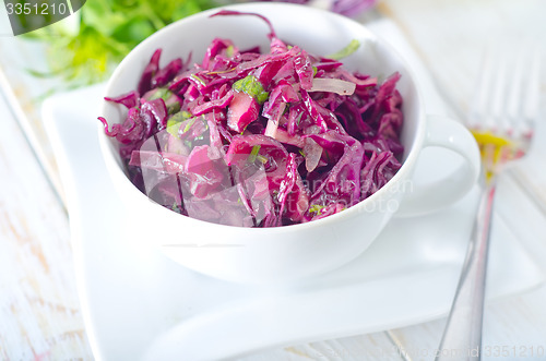 Image of salad with blue cabbage