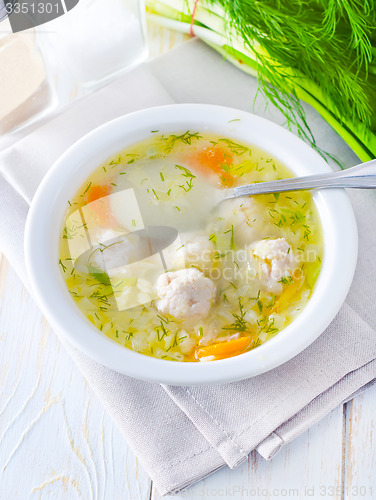 Image of fresh soup with meat balls