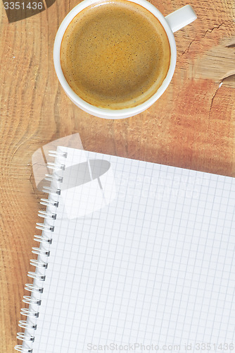 Image of coffee and note