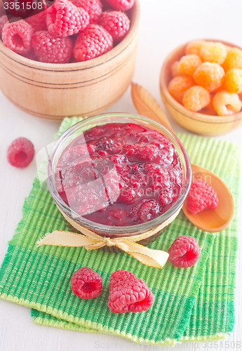 Image of jam with raspberry